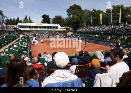 Aix En Provence, Frankreich. Mai 2024. © PHOTOPQR/LA PROVENCE/CYRIL SOLLIER ; Aix-en-Provence ; 04/05/2024 ; Tennis Open d'Aix au Country Club Demie Finale : Roman Safiullin contre Jaume Munar Credit: MAXPPP/Alamy Live News Stockfoto