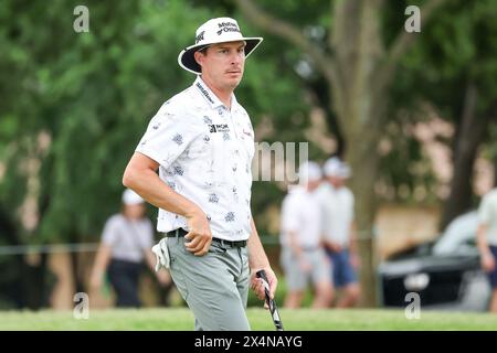 McKinney, TX, USA. Mai 2024. Joel Dahmen im 11. Loch während der dritten Runde des CJ CUP Byron Nelson Golfturniers auf der TPC Craig Ranch in McKinney, Texas. Gray Siegel/CSM/Alamy Live News Stockfoto