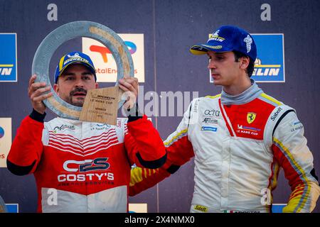 Le Castellet, Frankreich. Mai 2024. BALZAN Alessandro (ita), AF Corse, Ferrari 296 GT3, Porträt-Podium während der 2. Runde des Michelin Le Mans Cup 2024 auf dem Circuit Paul Ricard vom 3. Bis 5. Mai 2024 in Le Castellet, Frankreich - Foto Paulo Maria/DPPI Credit: DPPI Media/Alamy Live News Stockfoto