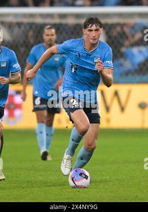 Sydney, Australien. Mai 2024. Hayden Matthews vom Sydney FC-Team wird während des Isuzu UTE A-League 2023-24 Elimination Finals-Spiels zwischen Sydney FC und Macarthur FC im Allianz Stadium in Aktion gesehen. Endstand Sydney FC 4: 0 Macarthur FC. (Foto: Luis Veniegra/SOPA Images/SIPA USA) Credit: SIPA USA/Alamy Live News Stockfoto