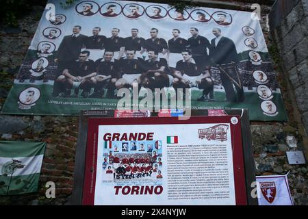 Torino, Italien. Mai 2024. In Gedenken an Superga, Norditalien - Samstag, 4. Mai 2024. Sport - Fußball . (Foto: Spada/LaPresse) Credit: LaPresse/Alamy Live News Stockfoto