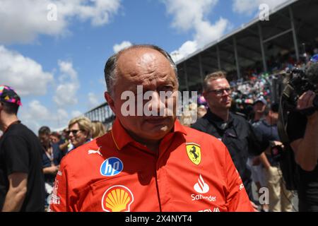 Miami, USA. Mai 2024. Fred Vasseur, Teamchef und General Manager von Scuderia Ferrari, vor dem Sprint-Rennen beim F1 Grand Prix von Miami am 4. Mai 2024 im Miami International Autodrome. (Foto: JC Ruiz/SIPA USA) Credit: SIPA USA/Alamy Live News Stockfoto