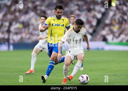 Madrid, Spanien. Oktober 2023. Santiago Bernabéu Stadion MADRID, SPANIEN - 04. MAI: Brahim Diaz von Real Madrid während des Spiels der La Liga 2023/24 zwischen Real Madrid und Cadiz im Santiago Bernabeu Stadion. (Foto: Guillermo Martinez) GM (Guillermo Martinez/SPP) Credit: SPP Sport Pressefoto. /Alamy Live News Stockfoto