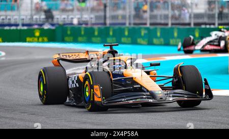 Mai 2024; Miami International Autodrome, Miami, Florida, USA; Formel 1 Crypto.com Miami Grand Prix 2024; Qualifikationstag; Oscar Piastri aus Australien fuhr beim Sprint-Rennen die Nummer 81 McLaren. Stockfoto