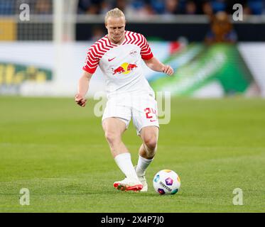 Deutschland. Mai 2024. Erste Liga, Fußball, Fußball, 1. Bundesliga, TSG Hoffenheim - RB Leipzig, Deutschland, Sinsheim, PreZero Arena f.l. Xaver Schlager (RB Leipzig, 24). Quelle: HMB Media/Alamy Live News Stockfoto