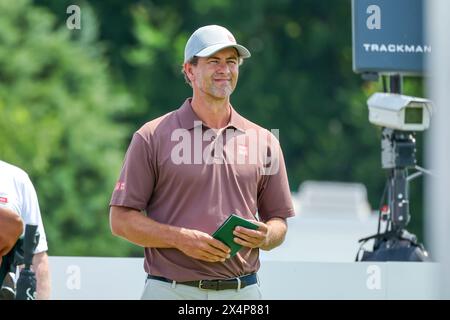 McKinney, TX, USA. Mai 2024. Adam Scott im 7. Loch während der dritten Runde des CJ CUP Byron Nelson Golfturniers auf der TPC Craig Ranch in McKinney, Texas. Gray Siegel/CSM/Alamy Live News Stockfoto