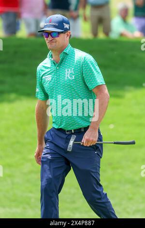 McKinney, TX, USA. Mai 2024. Zach Johnson im 6. Loch während der dritten Runde des CJ CUP Byron Nelson Golfturniers auf der TPC Craig Ranch in McKinney, Texas. Gray Siegel/CSM/Alamy Live News Stockfoto