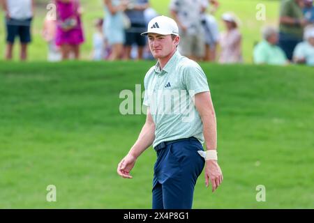 McKinney, TX, USA. Mai 2024. Nick Dunlap im 6. Loch während der dritten Runde des CJ CUP Byron Nelson Golfturniers auf der TPC Craig Ranch in McKinney, Texas. Gray Siegel/CSM/Alamy Live News Stockfoto