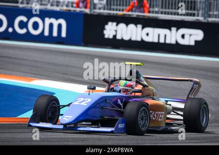 Miami, Florida, USA. Mai 2024. 22 NOBELS Aurélia (BH), ART Grand Prix, Tatuus F4-T-421, Action während der 2. Runde der F1 Academy Championship 2024 vom 3. Bis 5. Mai 2024 auf dem Miami International Autodrome in Miami, USA - Foto Xavi Bonilla/DPPI Credit: DPPI Media/Alamy Live News Stockfoto