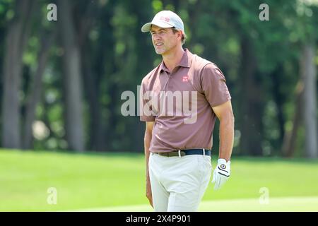 McKinney, TX, USA. Mai 2024. Adam Scott im 8. Loch während der dritten Runde des CJ CUP Byron Nelson Golfturniers auf der TPC Craig Ranch in McKinney, Texas. Gray Siegel/CSM/Alamy Live News Stockfoto