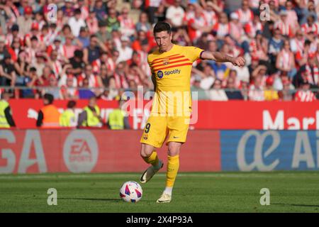 4. Mai 2024; Estadi Montilivi, Girona, Spanien, spanischer La-Liga-Fußball, Girona gegen Barcelona; Robert Lewandowski aus Barcelona Stockfoto