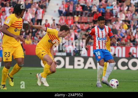 Mai 2024; Estadi Montilivi, Girona, Spanien, spanischer La Liga Fußball, Girona gegen Barcelona; Savio Girona FC Stockfoto