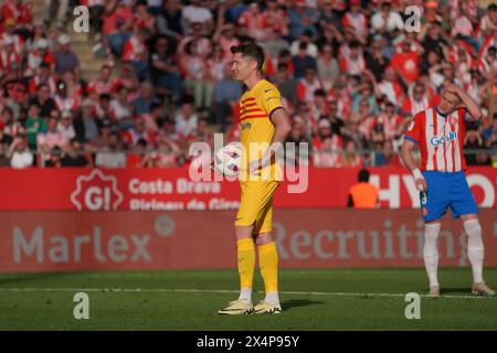 Mai 2024; Estadi Montilivi, Girona, Spanien, spanischer La Liga Fußball, Girona gegen Barcelona; Robert Lewandowski FC Barcelona Stockfoto