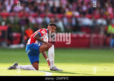 Giron, Spanien. Mai 2024. GIRON, SPANIEN - 4. MAI: . Savio von Girona FC während des Liga EA Sports Spiels zwischen Girona FC und FC Barcelona im Estadi Montilivi am 4. Mai 2024 in Giron, Spanien (Credit Image: © David Ramirez/DAX via ZUMA Press Wire) NUR REDAKTIONELLE VERWENDUNG! Nicht für kommerzielle ZWECKE! Quelle: ZUMA Press, Inc./Alamy Live News Stockfoto