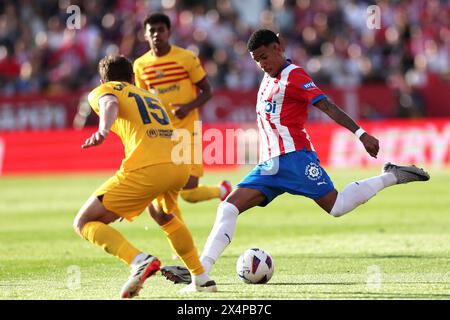 Giron, Spanien. Mai 2024. GIRON, SPANIEN - 4. MAI: . Savio von Girona FC während des Liga EA Sports Spiels zwischen Girona FC und FC Barcelona im Estadi Montilivi am 4. Mai 2024 in Giron, Spanien (Credit Image: © David Ramirez/DAX via ZUMA Press Wire) NUR REDAKTIONELLE VERWENDUNG! Nicht für kommerzielle ZWECKE! Quelle: ZUMA Press, Inc./Alamy Live News Stockfoto