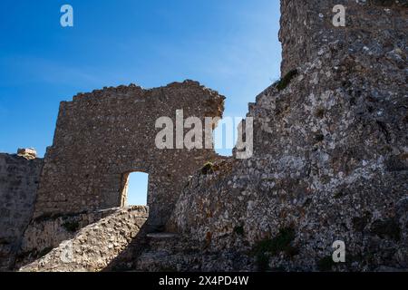 Cathare Castle de Peyrepertuse in Languedoc, Frankreich Stockfoto