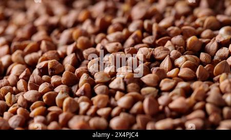 Buchweizen Groats Aus Der Nähe, Makroaufnahme Stockfoto