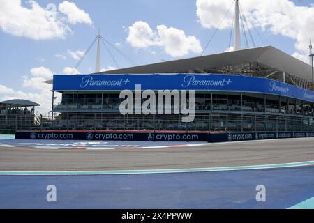 Miami, USA. Mai 2024. Ausblicke aus Runde 1 beim F1 Grand Prix von Miami am Miami International Autodrome am 4. Mai 2024 in Miami, Florida. (Foto: JC Ruiz/SIPA USA) Credit: SIPA USA/Alamy Live News Stockfoto