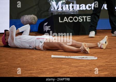 Madrid, Spanien. Mai 2024. Mutua Madrid Open Tennis, WTA, Women's Singles Final, IgA Swiatek (POL) VS Aryna Sabalenka. IgA Swiatek (POL) feiert ihren Sieg über Sabalenka. Quelle: EnriquePSans/Alamy Live News Stockfoto