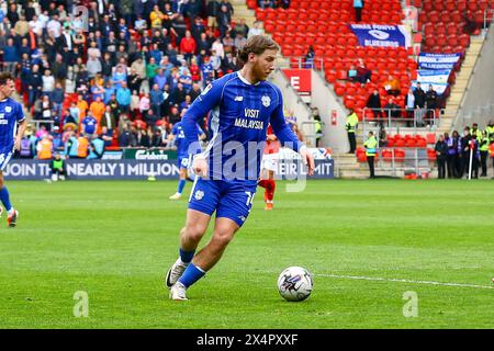 AESSEAL New York Stadium, Rotherham, England - 4. Mai 2024 Josh Bowler (14) von Cardiff City - während des Spiels Rotherham United gegen Cardiff City, Sky Bet Championship, 2023/24, AESSEAL New York Stadium, Rotherham, England - 4. Mai 2024 Credit: Arthur Haigh/WhiteRosePhotos/Alamy Live News Stockfoto