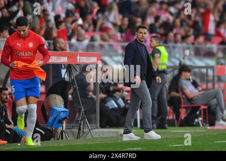 Girona, Esp. Mai 2024. GIRONA FC-FC BARCELONA 04. Mai 2024 Míchel Sánchez Cheftrainer des Girona FC während des Spiels zwischen Girona FC und FC Barcelona, das dem 34. Tag der La Liga EA Sports im Stadtstadion Montilivi in Girona entspricht. Quelle: Rosdemora/Alamy Live News Stockfoto