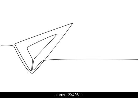 Durchgängiges, einzeiliges Lineal mit rostfreiem Dreieck. Messwerkzeug zum Messen der Länge. Zurück zur Schule handgezeichnetes Minimalkonzept. Einzelne Linie zeichnen Stock Vektor