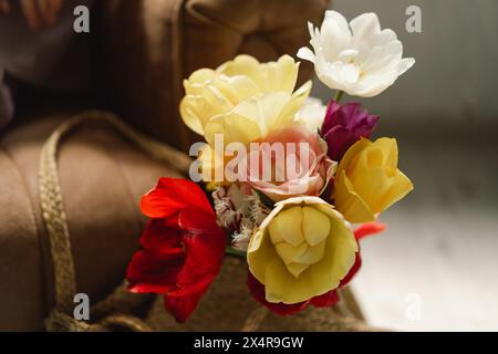 Buntes Tulpensortiment Stockfoto