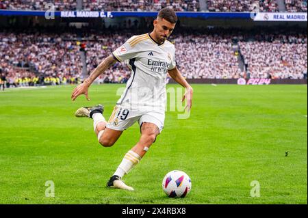 Madrid, Spanien. Mai 2024. Dani Ceballos von Real Madrid wurde während des Fußballspiels La Liga EA Sports 2023/24 zwischen Real Madrid und Cadiz CF im Estadio Santiago Bernabeu gezeigt. Real Madrid 3: 0 Cadiz FC (Foto: Alberto Gardin/SOPA Images/SIPA USA) Credit: SIPA USA/Alamy Live News Stockfoto