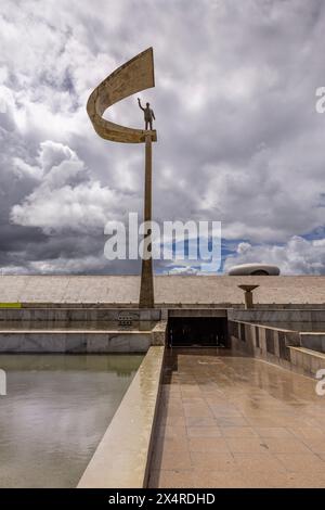 Die JK-Gedenkstatue, die Juscelino Kubitschek, dem 21. Präsidenten Brasiliens, gewidmet ist Stockfoto