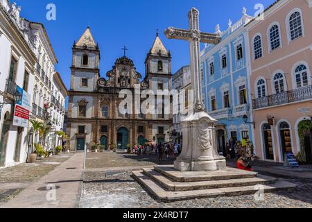 Kirche und Kloster von San Francisco im Viertel Pelourinho, Salvador, Bahia, Brasilien Stockfoto