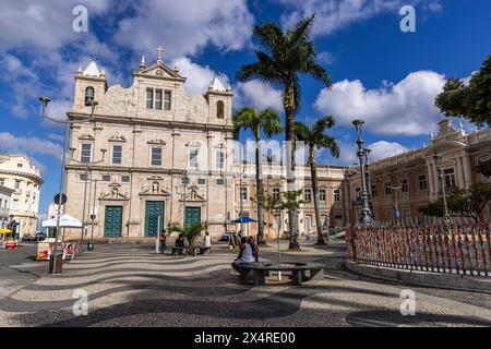 Kathedrale von Salvador, Catedral-Basílica Primacial de São Salvador, auf dem Platz Largo Terreiro de Jesus im Viertel Pelourinho, Salvador, Bahia, Bra Stockfoto