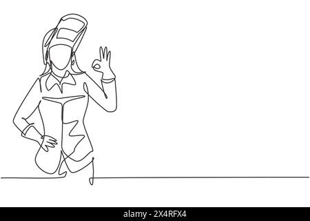 Durchgehende einzeilige Schweißmaschine mit Geste OK funktioniert bei der Konstruktion von Gebäuden, die einen Stahlrahmen bilden, der durch Feuer geschmolzen wird. Einzel l Stock Vektor