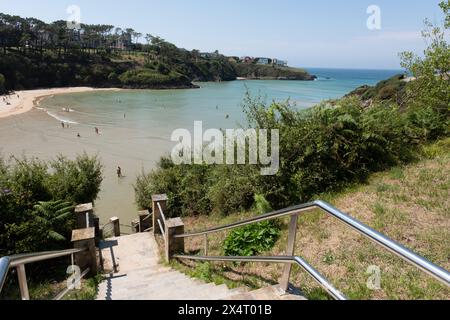 Playa Anguileiro. Los Campos. Tapia de Casariego. Asturien. Spanien Stockfoto