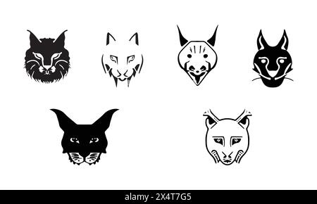 Balkan Lynx Illustration Minimal Style Ikone EPS 10 und JPG Stock Vektor