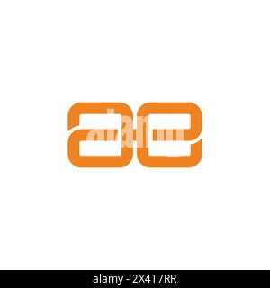 Buchstabe ea Ambigram einfache Linie Logo-Vektor Stock Vektor