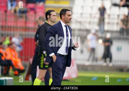 Raffaele Palladino (Cheftrainer AC Monza) während des italienischen Meisterschaftsspiels der Serie A zwischen AC Monza und SS Lazio am 4. Mai 2024 im U-Power Stadion in Monza, Italien Stockfoto