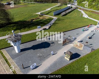 Innerdeutsche Grenze bei Moedlareuth, Deutschland, Luftaufnahme Stockfoto