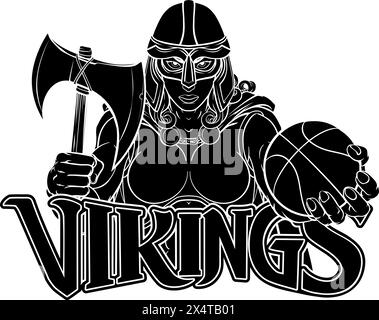 Viking Celtic Ritter Basketball Kriegerin Stock Vektor