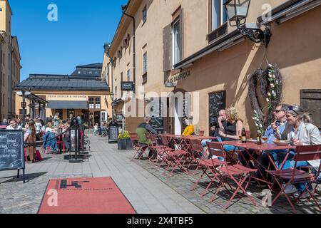 Knappingsborg Stadtblock in Norrköping. Norrköping ist eine historische Industriestadt und der Stadtblock war eine ehemalige Snus-Fabrik aus dem 18. Jahrhundert Stockfoto