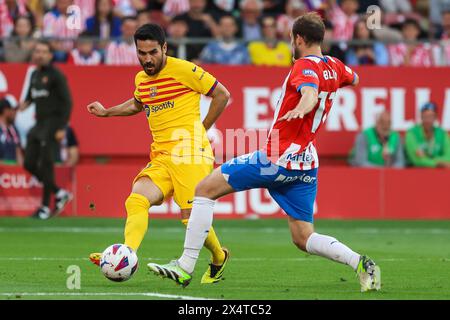 Girona, Spanien. Mai 2024. Ilkay Gundogan (22) vom FC Barcelona, das während des LaLiga-Spiels zwischen Girona und FC Barcelona bei den Estadi Montilivi in Girona zu sehen war. (Foto: Gonzales Photo/Alamy Live News Stockfoto