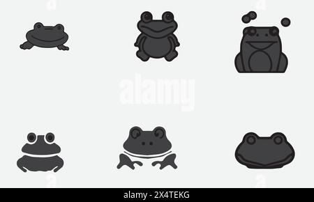 Minimalistisches Symbol für Illustration Bullfrog Stock Vektor