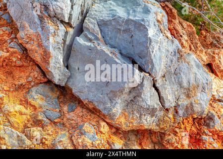 Natürlicher Hintergrund mit Steinstruktur, rauer und authentischer Kulisse Stockfoto