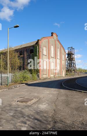 Ruinen in der verlassenen Penallta Colliery in South Wales, Großbritannien Stockfoto