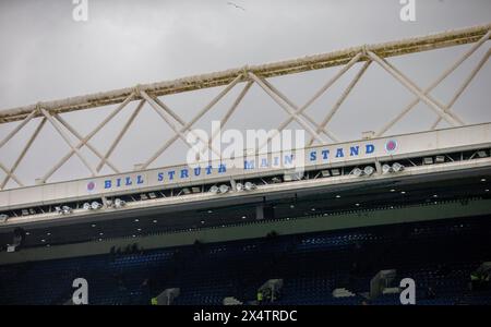 Ibrox Stadium, Glasgow, Großbritannien. Mai 2024. Scottish Premiership Football, Rangers versus Kilmarnock; allgemeine Ansicht des Haupttribüts von Bill Struth Credit: Action Plus Sports/Alamy Live News Stockfoto