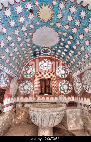 Interieur, Ex-Convent von Santo Domingo, im Jahre 1646, gegründet Uayma, Yucatan, Mexiko Stockfoto