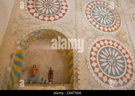 Interieur, Ex-Convent von Santo Domingo, im Jahre 1646, gegründet Uayma, Yucatan, Mexiko Stockfoto