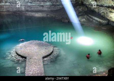 Suytun Cenote, Yucatan, Mexiko Stockfoto