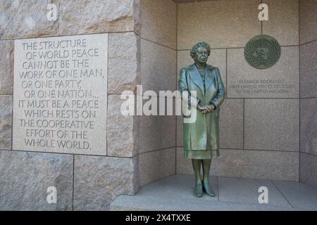 Statue von Eleanor Roosevelt, Franklin Delano Roosevelt Memorial, Washington D.C., USA Stockfoto