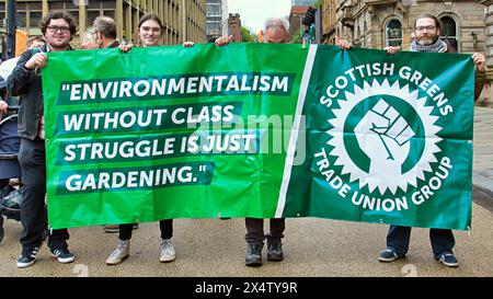 Glasgow, Schottland, Großbritannien. 5. Mai 2024: STUC May Day March, beginnend mit den Stadtkammern und dem george Square, mit ähnlichen Märschen in Edinburgh und Aberdeen. Credit Gerard Ferry /Alamy Live News Stockfoto