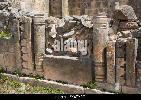 Maya Ruinen, der Palast, oxkintok Archäologische Zone, 300 -1,050 AD, Yucatan, Mexiko Stockfoto